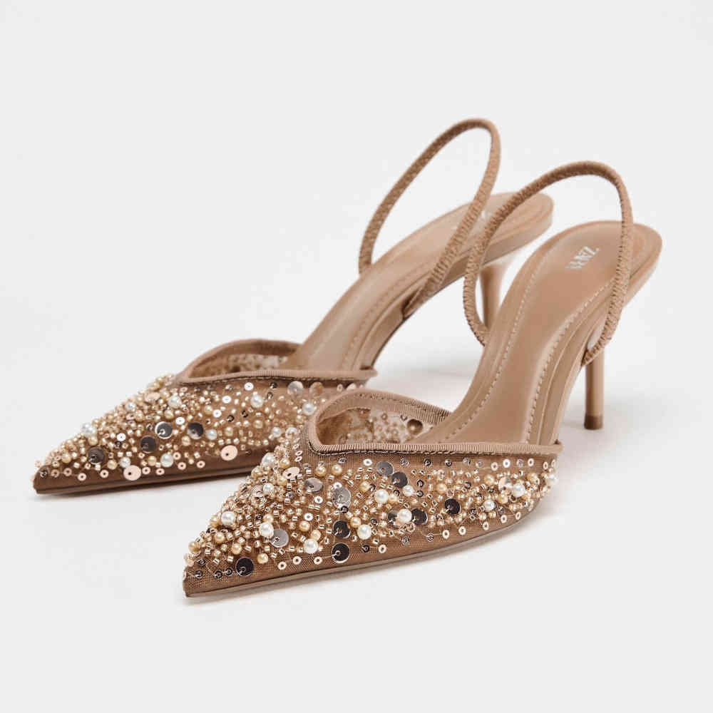 Zara Brown Women's Heel Sandals-thumb-0
