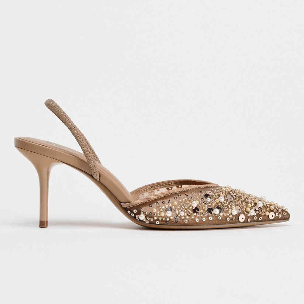 Zara Brown Women's Heel Sandals-thumb-1