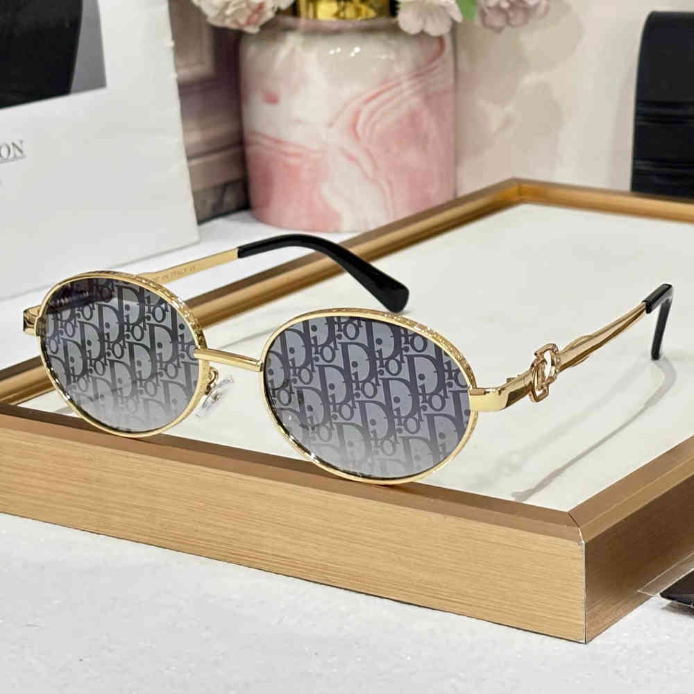 Golden Dior Blue Premium Women's Sunglasses