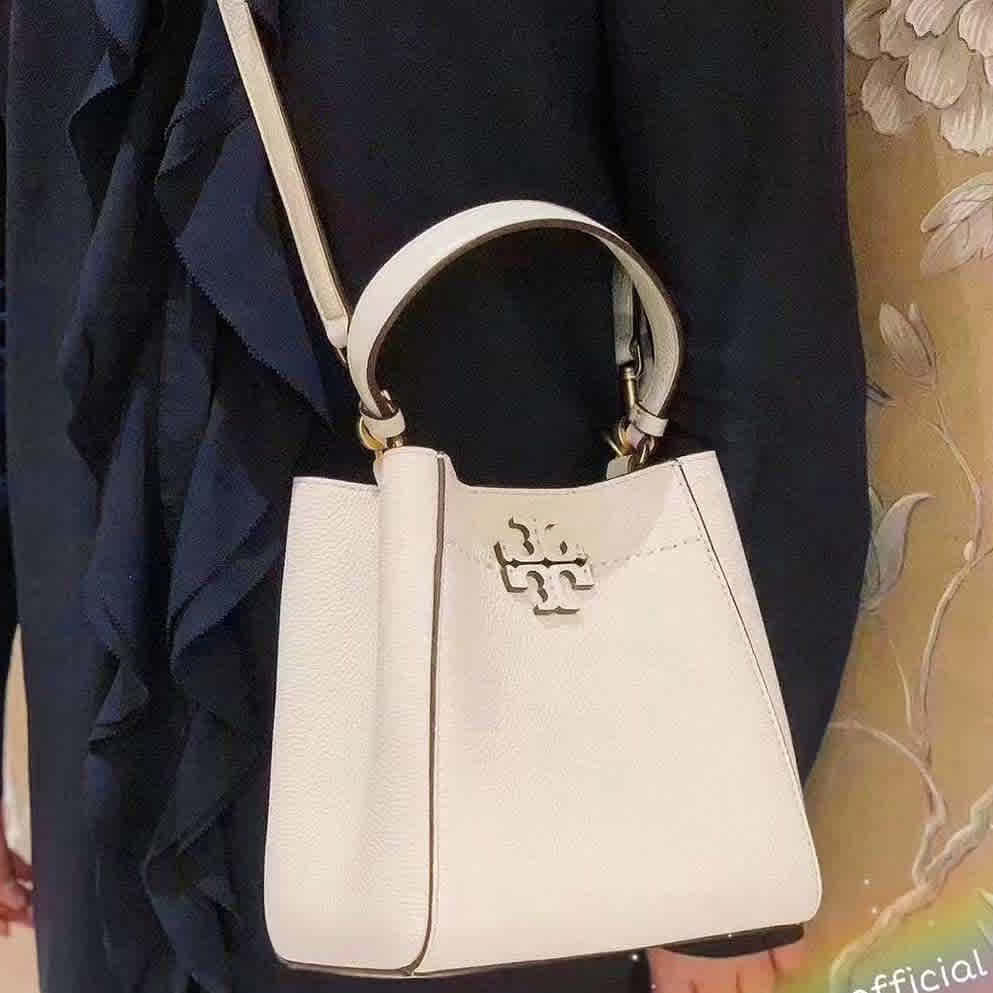 Tory Burch Mcgraw White Bucket Bag-1