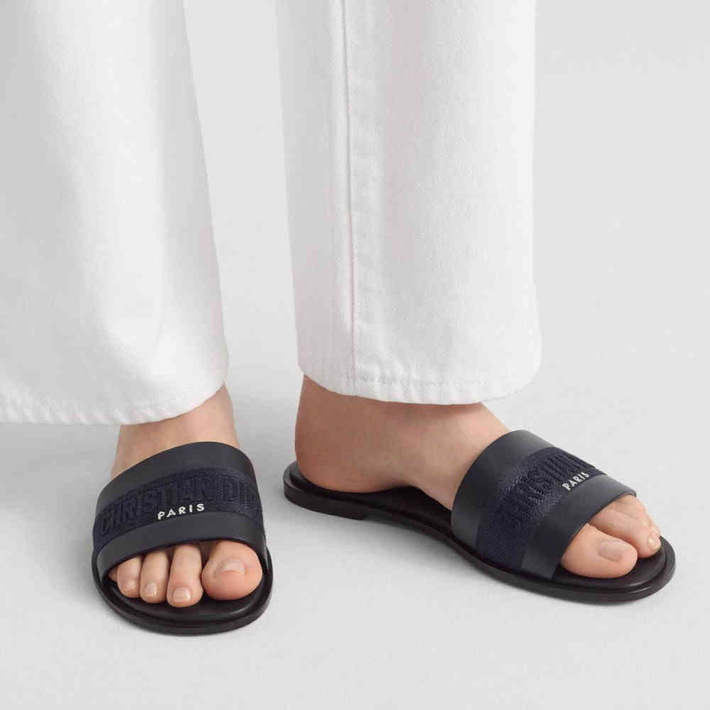 Dior Black Premium Quality Women's Flat Sandals-thumb-2
