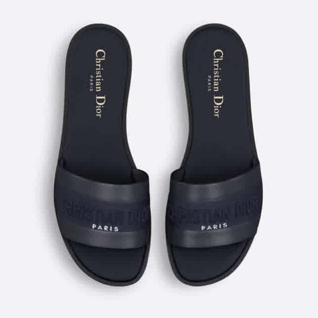 Black Dior Brown Premium Quality Women's Flat Sandals