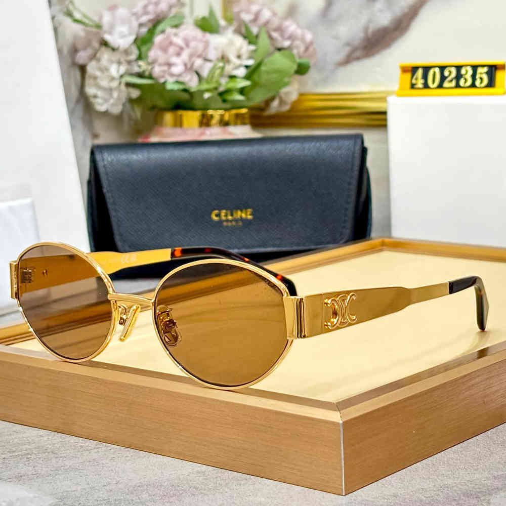 Golden Celine Black Premium Women's Sunglasses