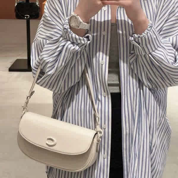 Coach Emmy Saddle Premium White Shoulder Bag-2