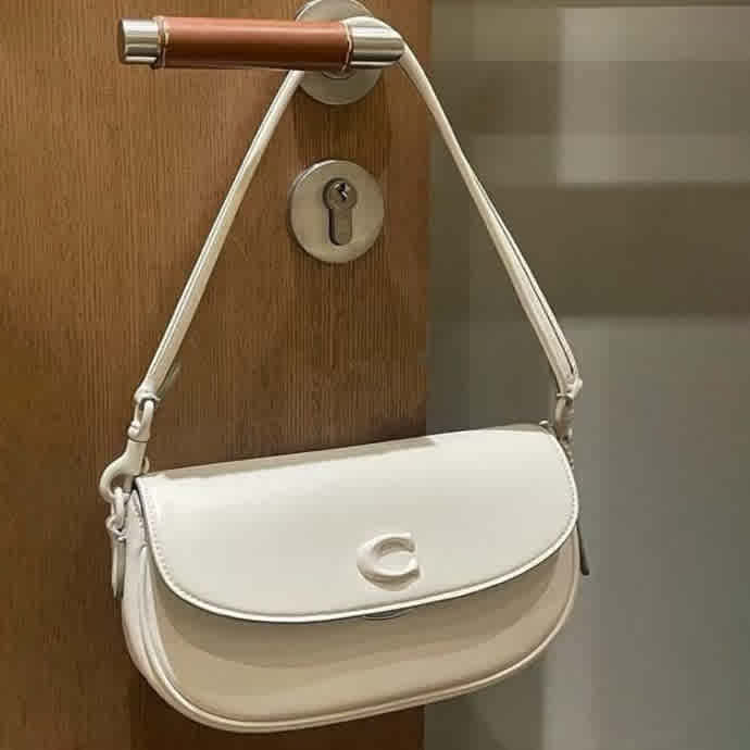 Coach Emmy Saddle Premium White Shoulder Bag-1