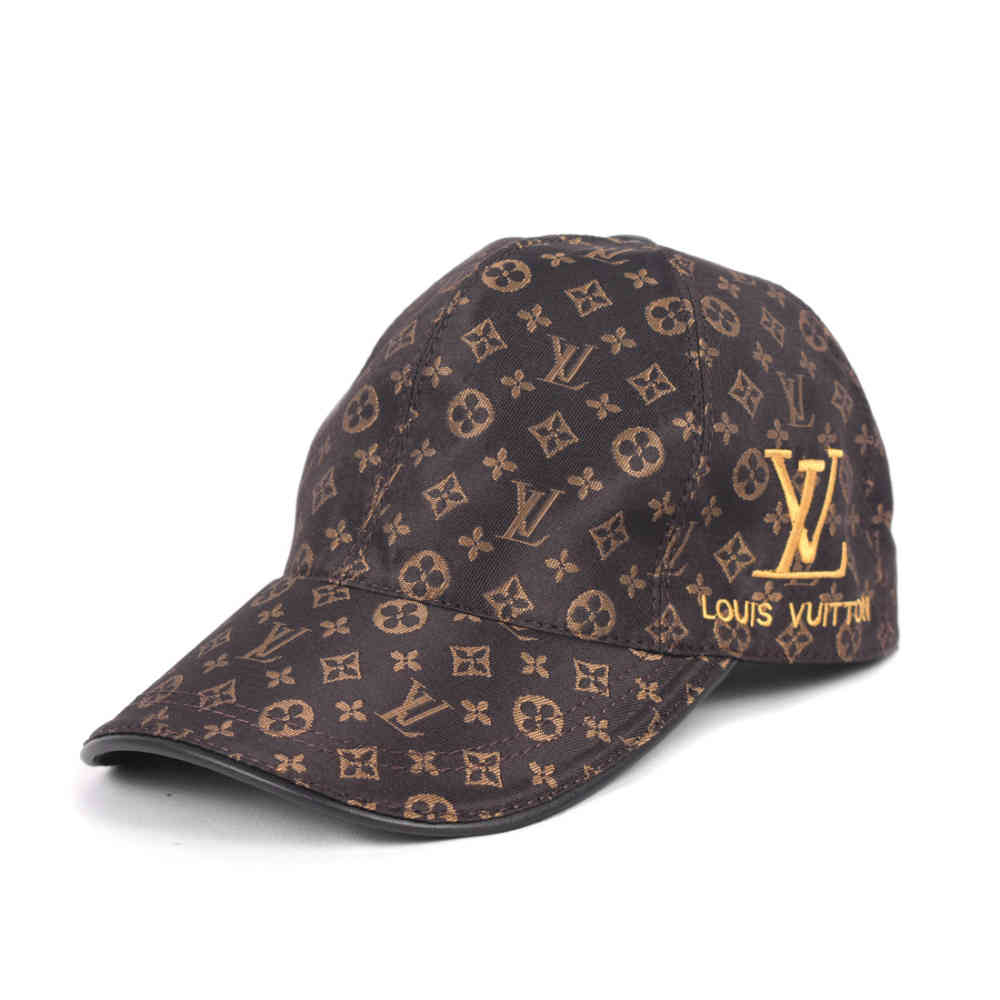 Brown Louis Vuitton Embroidered logo Monogram Black Cap