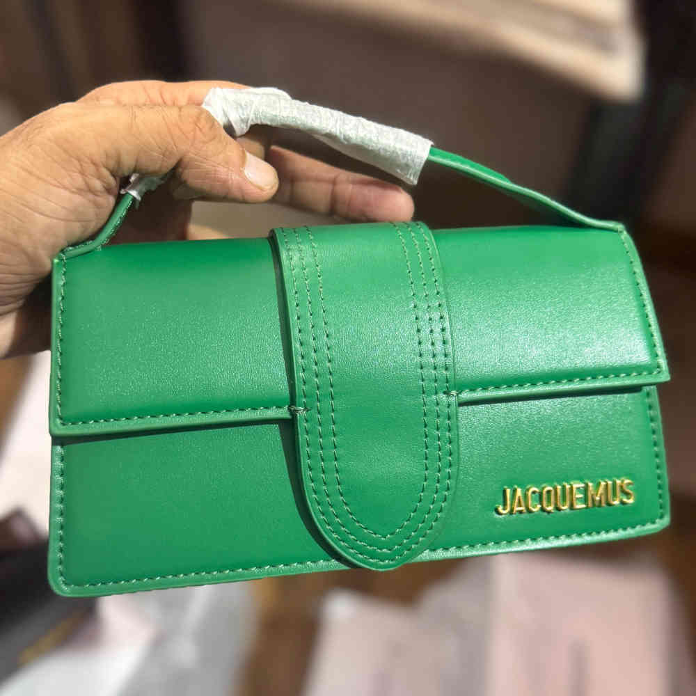 Green Jacquemus Le Bamino Brown Sling Bag