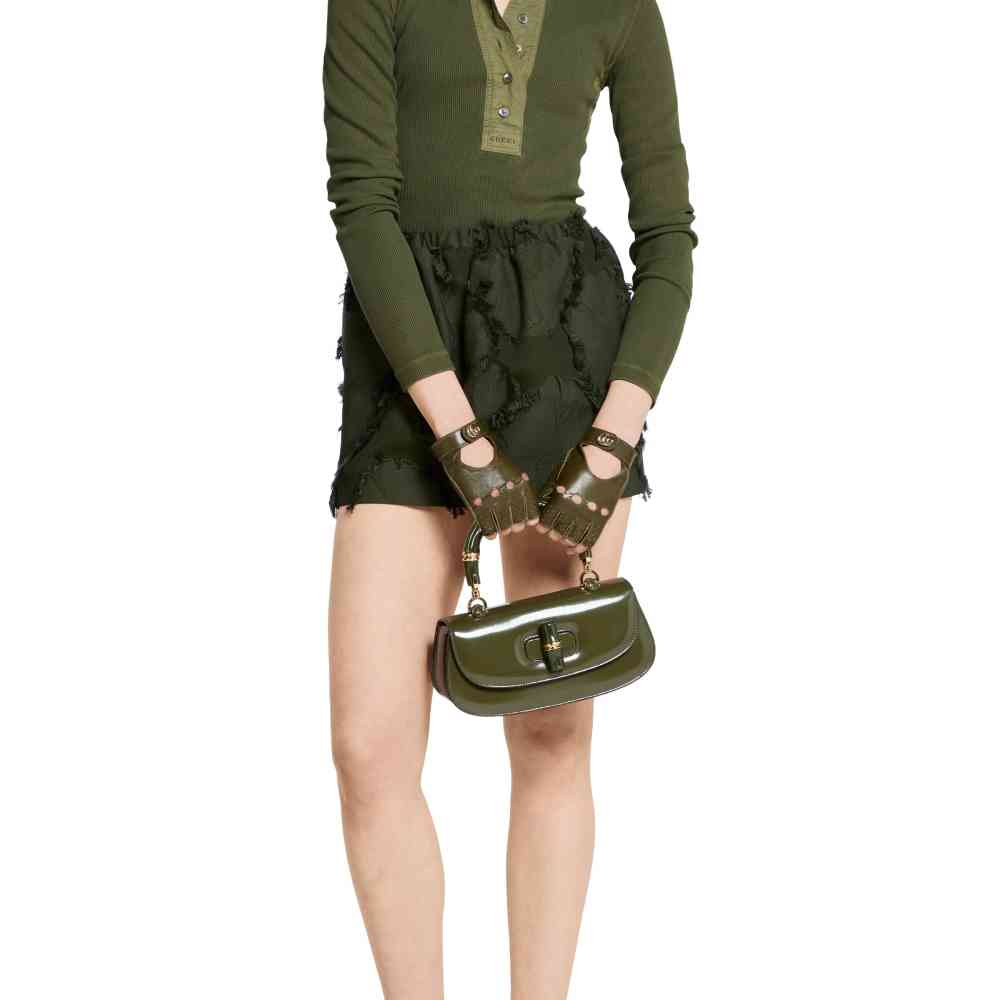 Gucci Diva Bamboo Green Medium Handbag-thumb-4