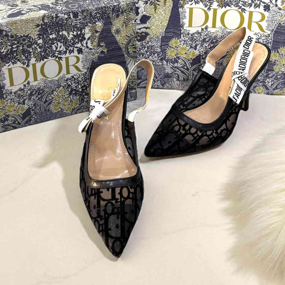 Christian Dior Black Premium Quality Heels Sandals-2