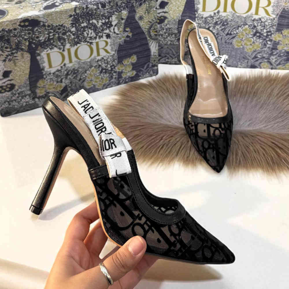 Christian Dior Black Premium Quality Heels Sandals-1