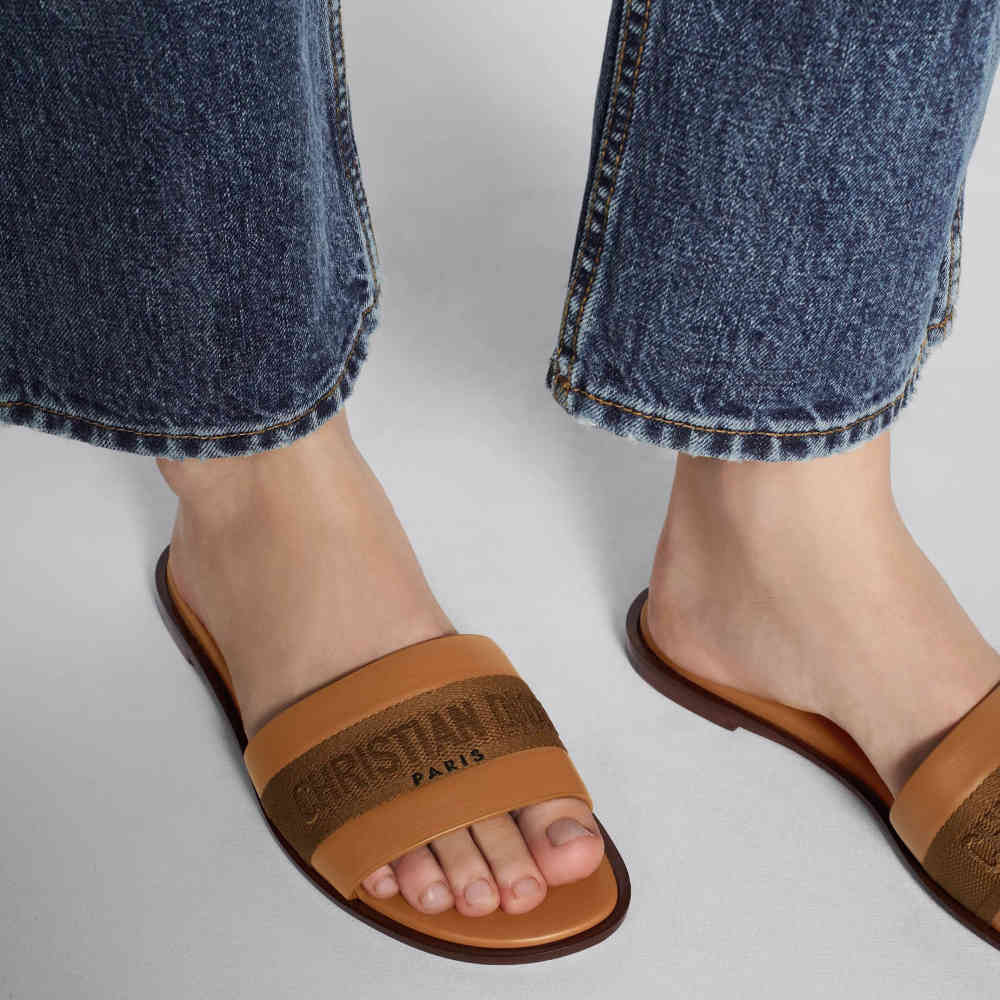 Dior Brown Premium Quality Women's Flat Sandals-4