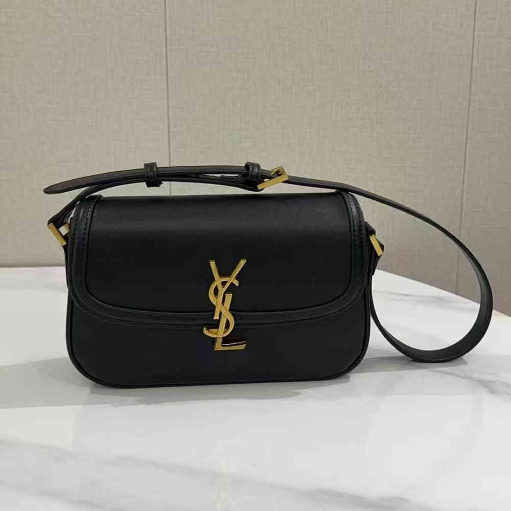 Black YSL Solferino Green Shoulder Bag