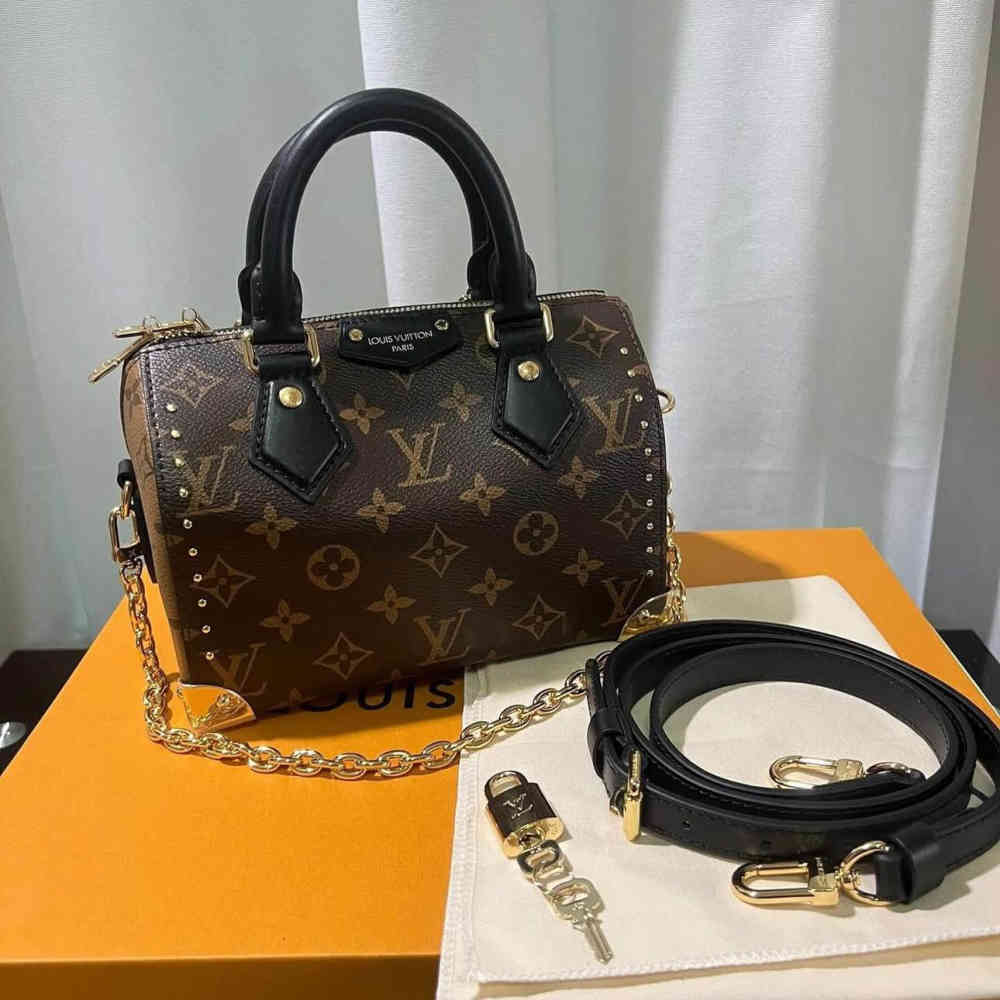 Louis Vuitton Cruise Speedy Brown & Black Handbag-thumb-0