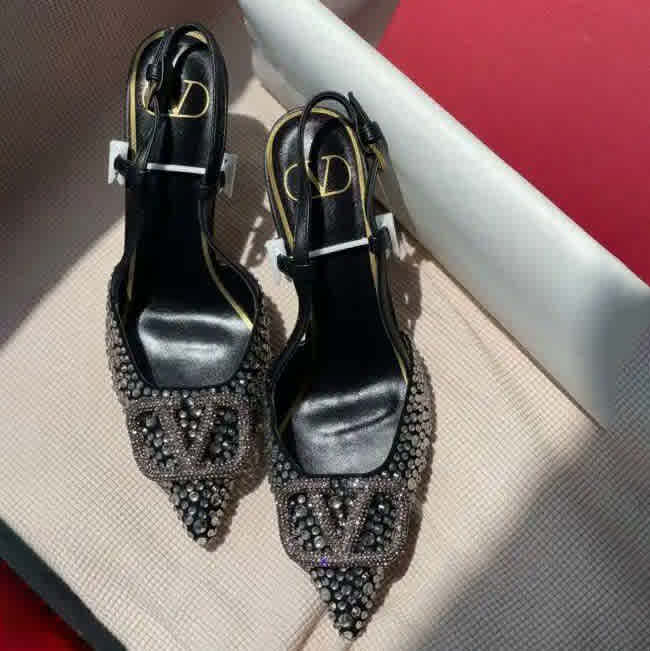 Valentino Black Premium Quality Heels Sandals-thumb-3