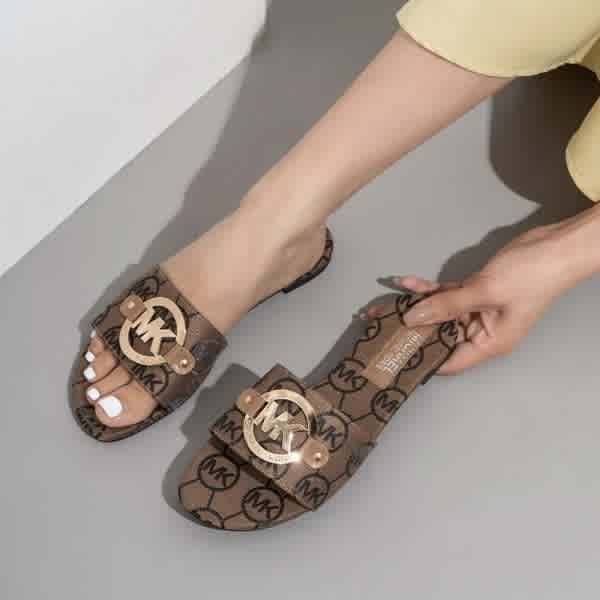 Michael Kors Beige Premium Quality Women's Flat Sandals-1
