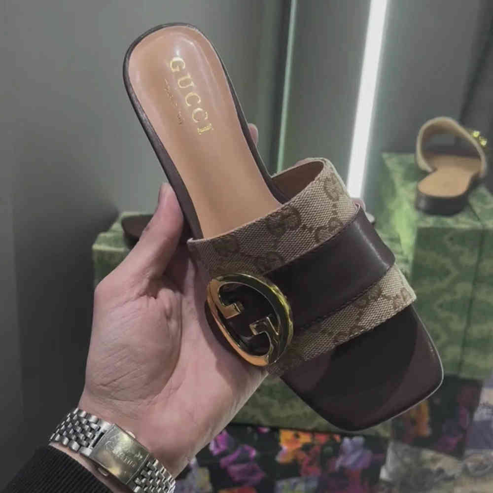 Gucci Beige Premium Quality Women's Flat Sandals-1