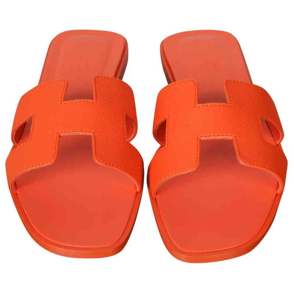 Hermes Orange Premium Quality Women's Flat Sandals-2