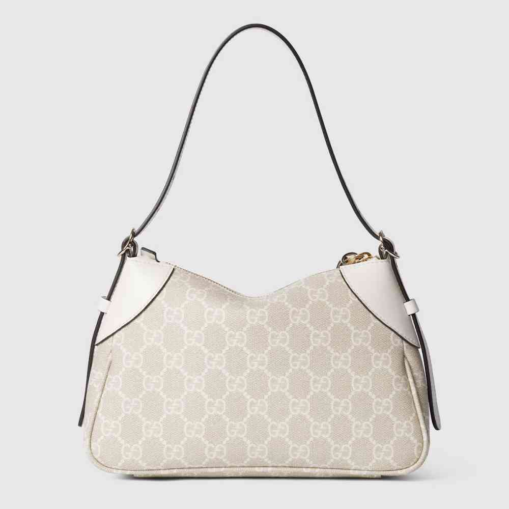 Gucci Emblem Nude Shade With White Contrast Bag With Dog charm Shoulder Bag-thumb-7