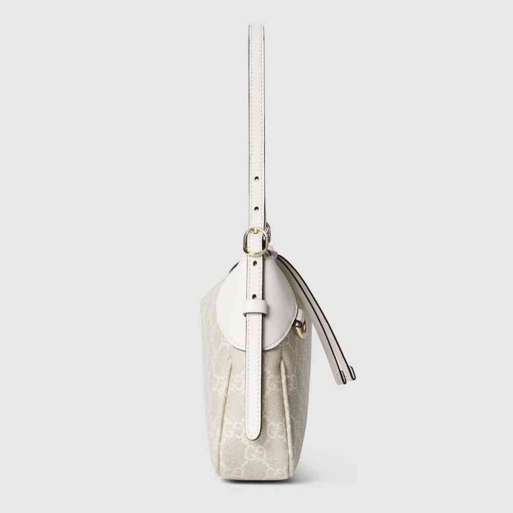 Gucci Emblem Nude Shade With White Contrast Bag With Dog charm Shoulder Bag-thumb-3