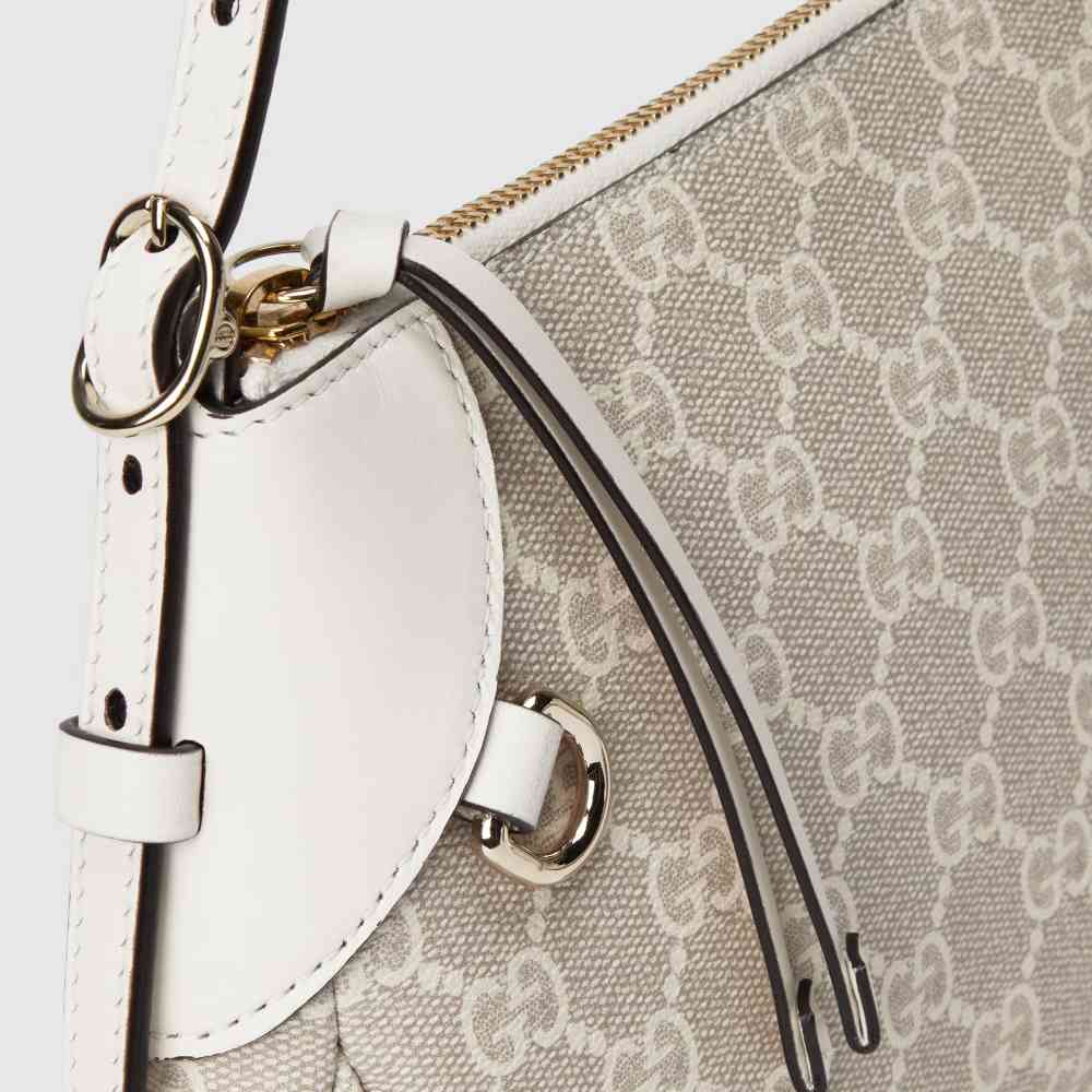 Gucci Emblem Nude Shade With White Contrast Bag With Dog charm Shoulder Bag-thumb-6