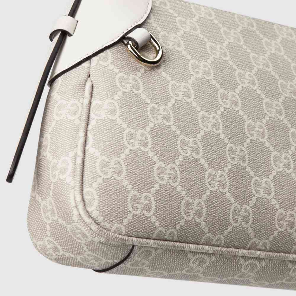 Gucci Emblem Nude Shade With White Contrast Bag With Dog charm Shoulder Bag-thumb-5