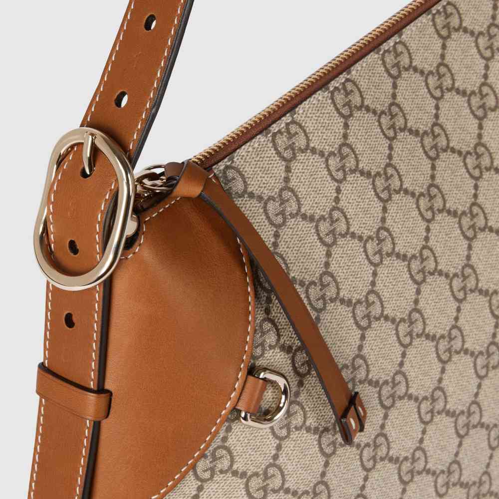 Gucci Emblem Nude Shade With White Contrast Bag Shoulder Bag-thumb-4