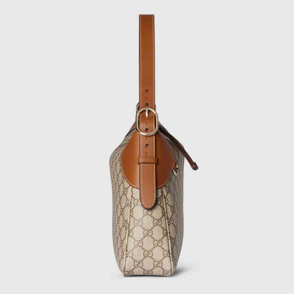 Gucci Emblem Nude Shade With White Contrast Bag Shoulder Bag-thumb-3