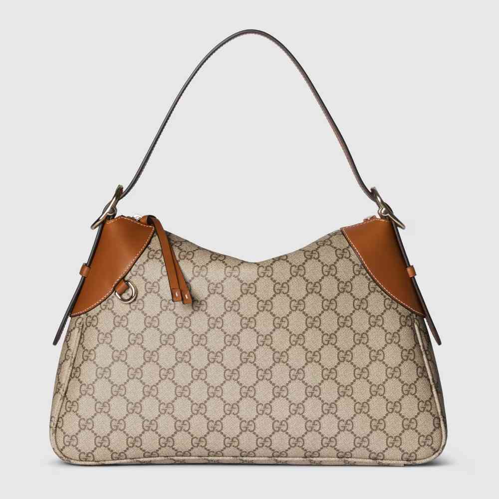 Gucci Emblem Nude Shade With White Contrast Bag Shoulder Bag-thumb-1