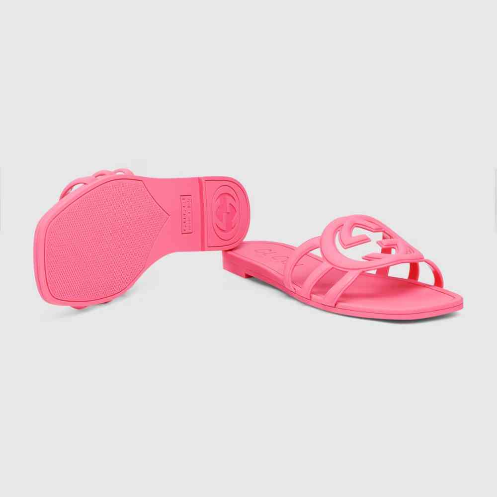 Gucci Pink Women's Interlocking G slide sandal-3