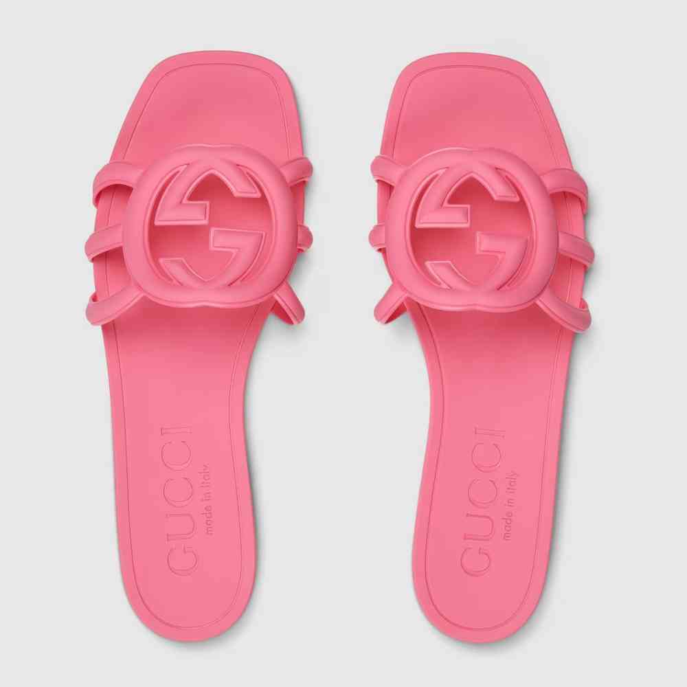 Gucci Pink Women's Interlocking G slide sandal-2