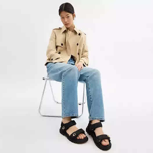 Coach Black Brynn Women's Flat Sandal-5