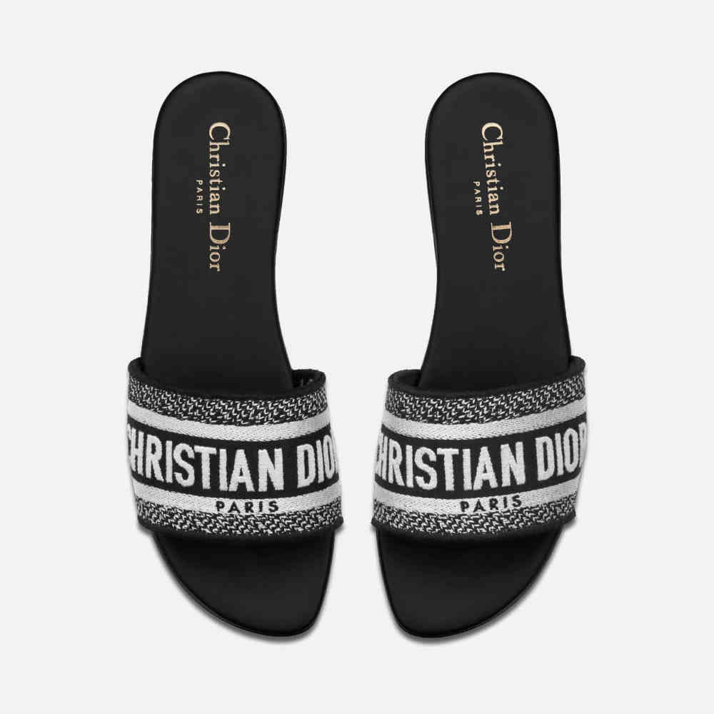 Dior Black Premium Quality Women's Flat Sandals-thumb-1