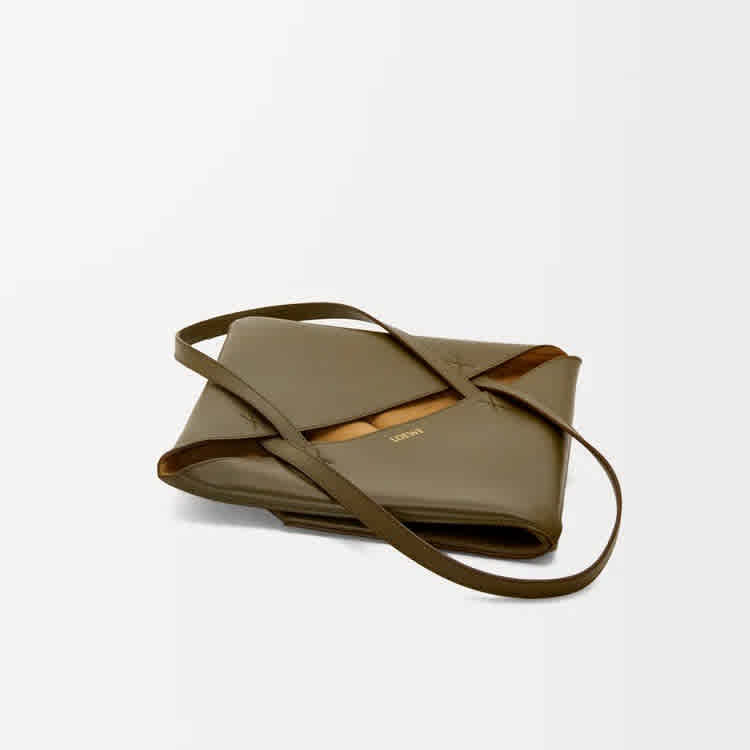 Loewe Puzzle Fold Green Bucket Bag-thumb-6