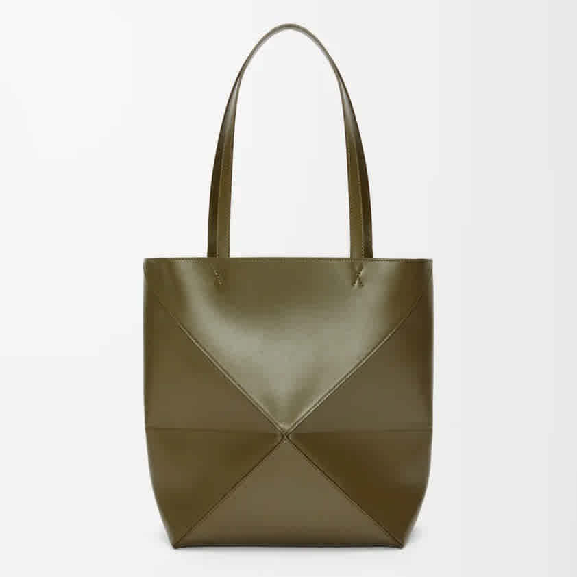 Loewe Puzzle Fold Green Bucket Bag-thumb-1