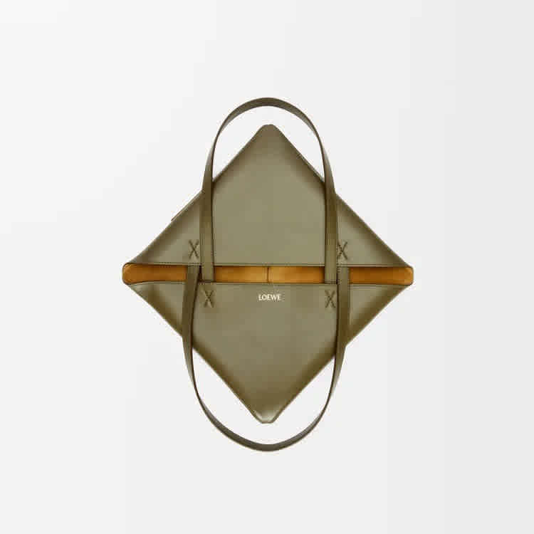 Loewe Puzzle Fold Green Bucket Bag-thumb-7