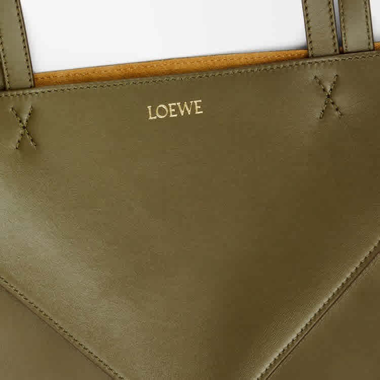 Loewe Puzzle Fold Green Bucket Bag-thumb-8