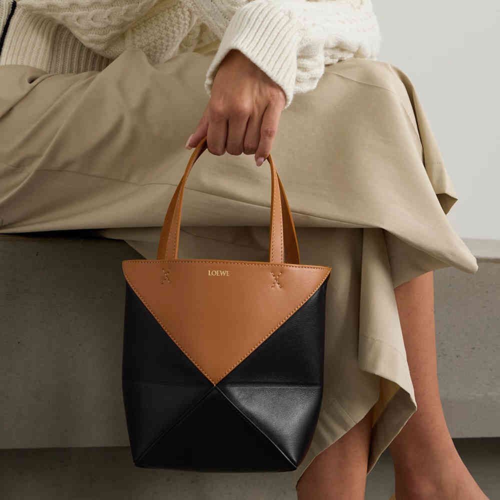 Loewe Puzzle Fold Black Bucket Bag-thumb-2