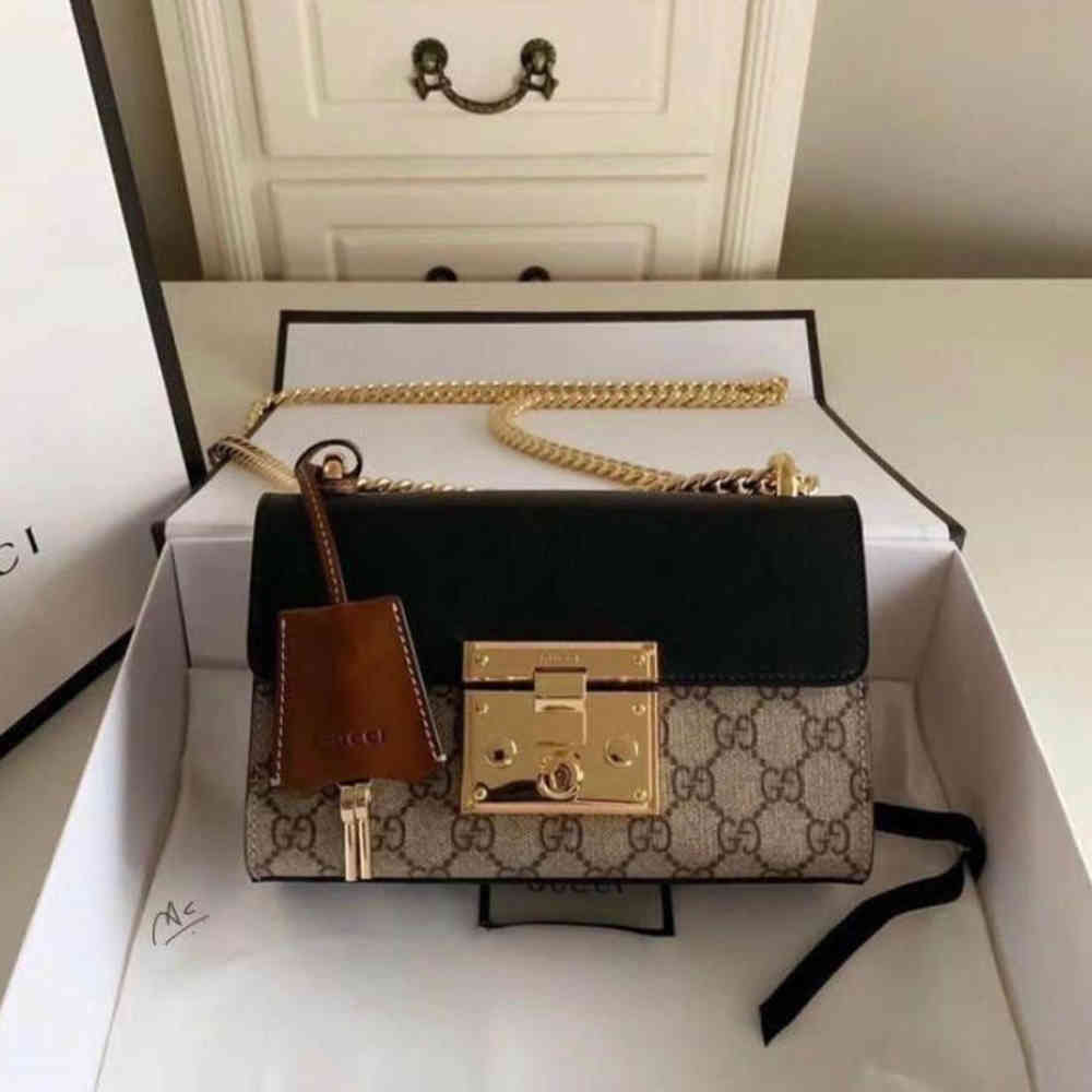 Gucci Beige GG Signature Padlock Sling bag-thumb-1