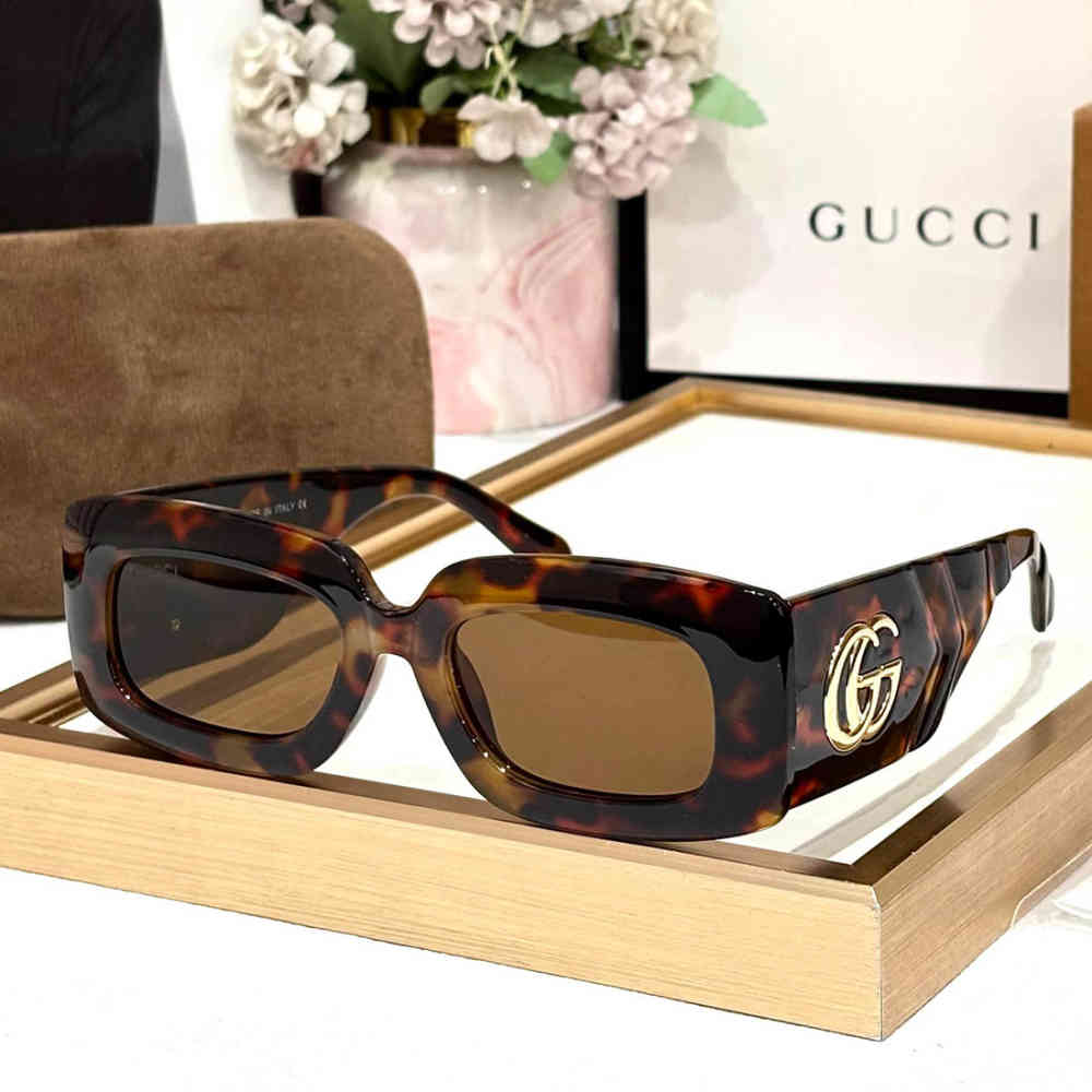 Brown Gucci Black & Brown Premium Women's Sunglasses