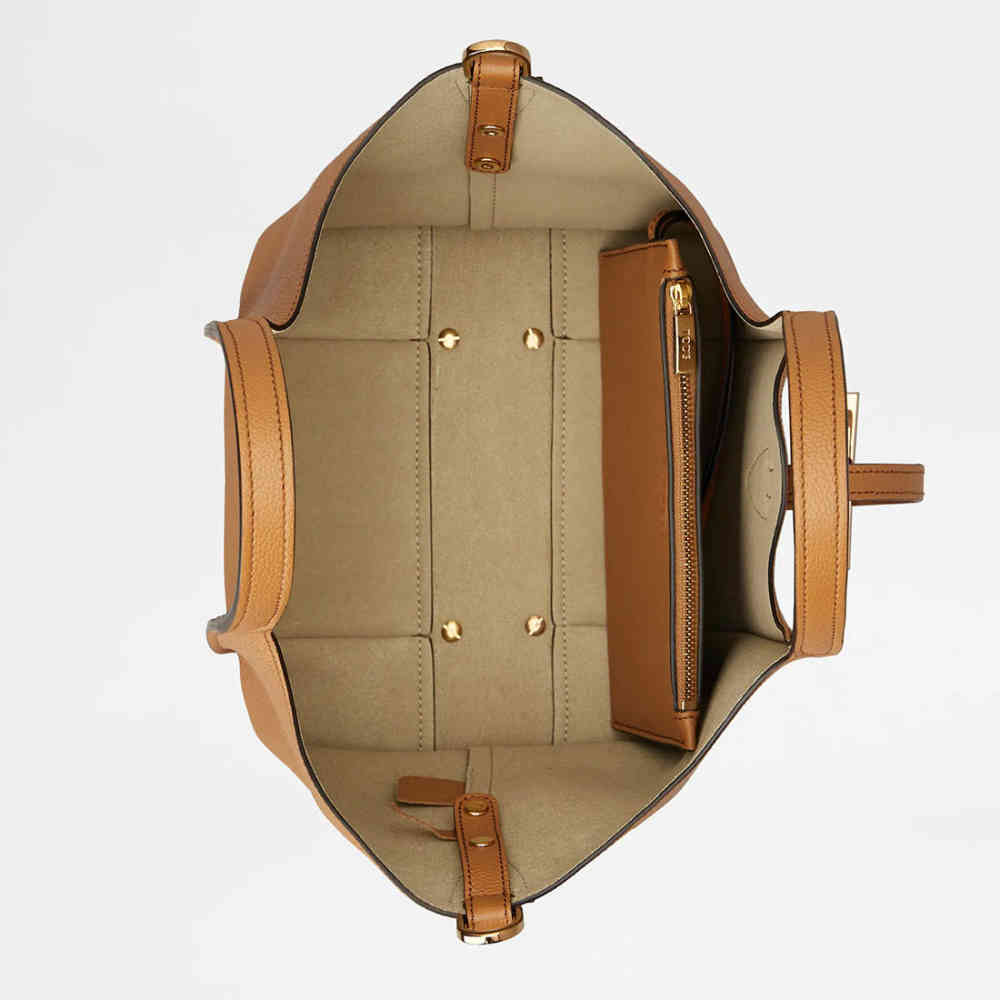 Tod's Timeless Brown Leather Shopping Shoulder Bag-4