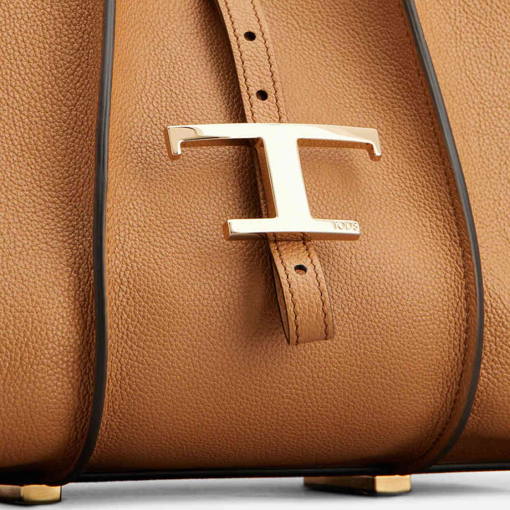 Tod's Timeless Brown Leather Shopping Shoulder Bag-2