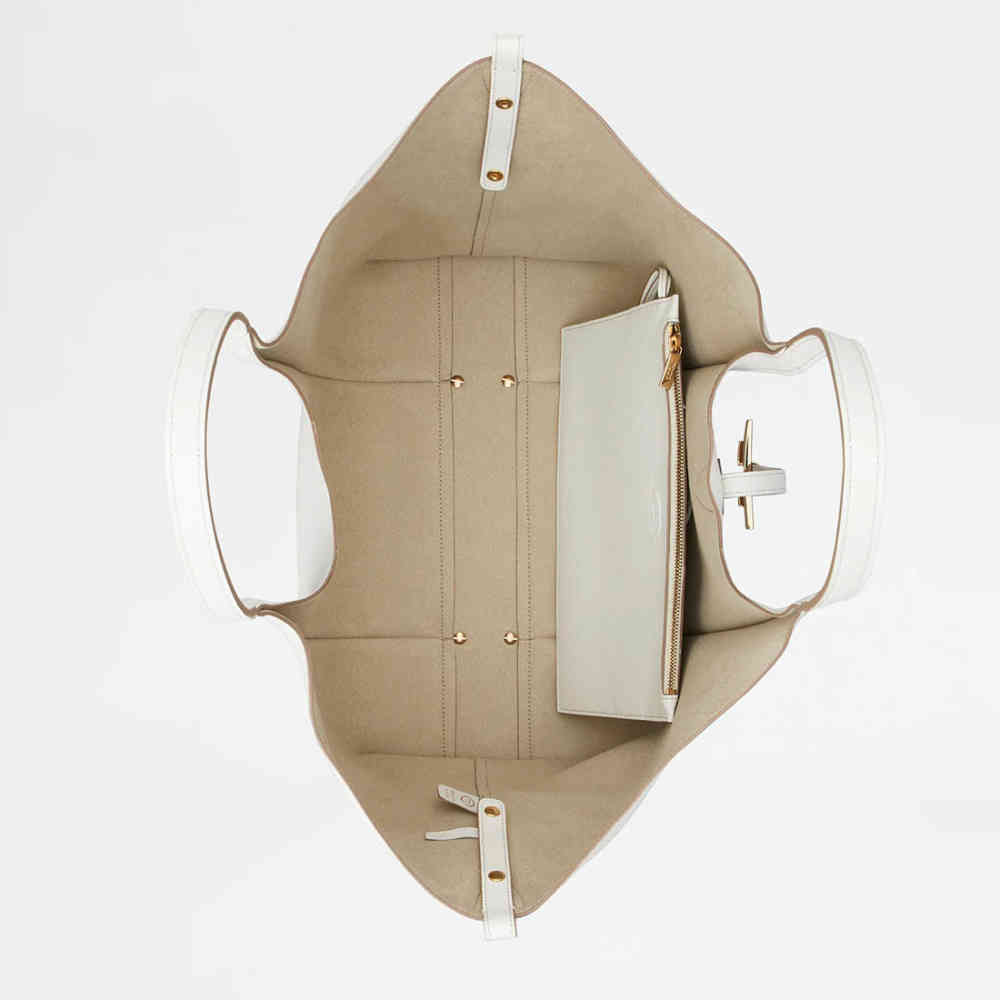 Tod's Timeless White Leather Shoulder Bag-3