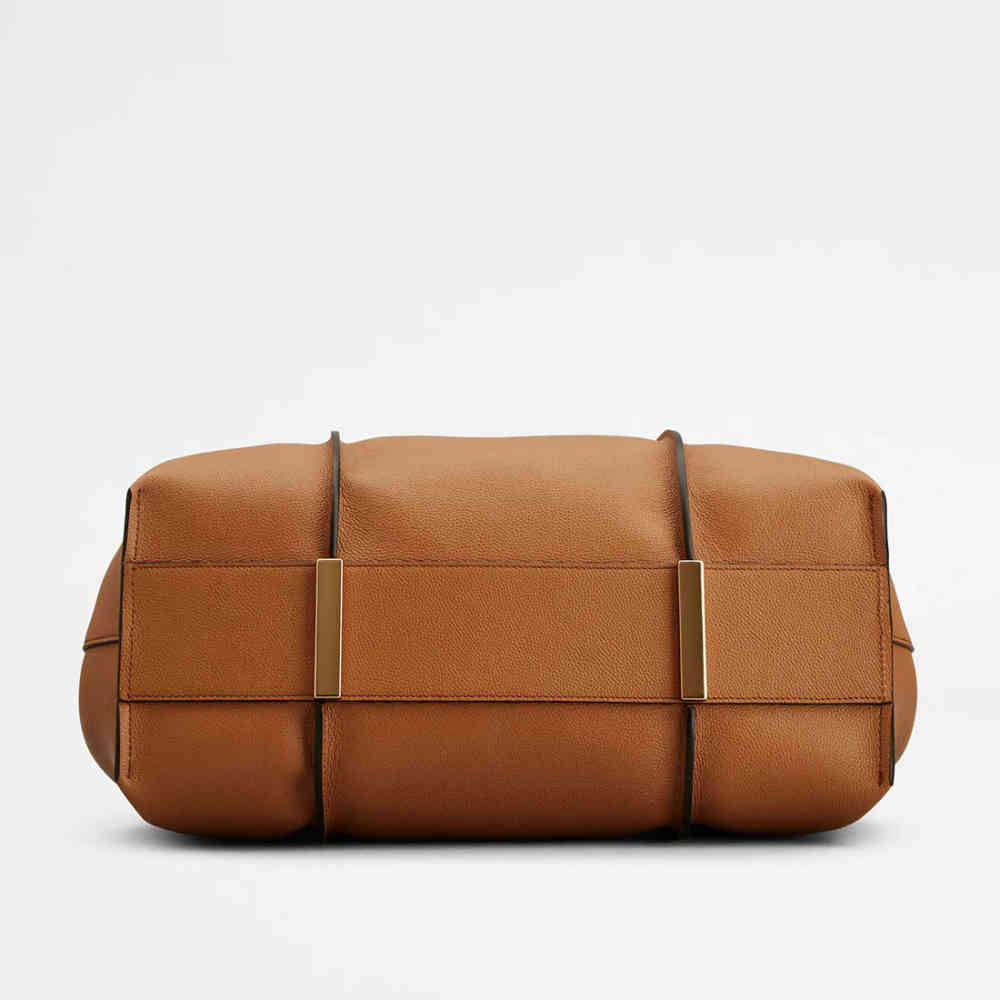 Tod's Timeless Brown Leather Shopping Shoulder Bag-3