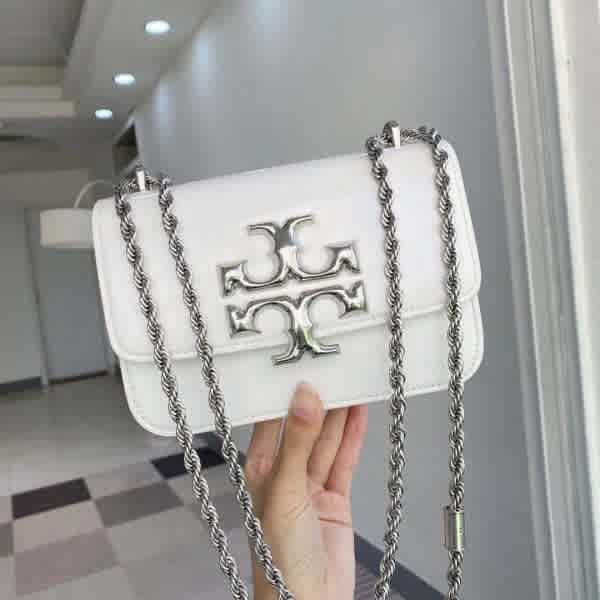 White Tory Burch Small Eleanor Green Sling Bag