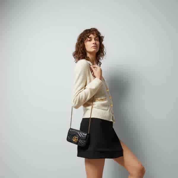 Gucci Black Super Mini Marmont Bag-11