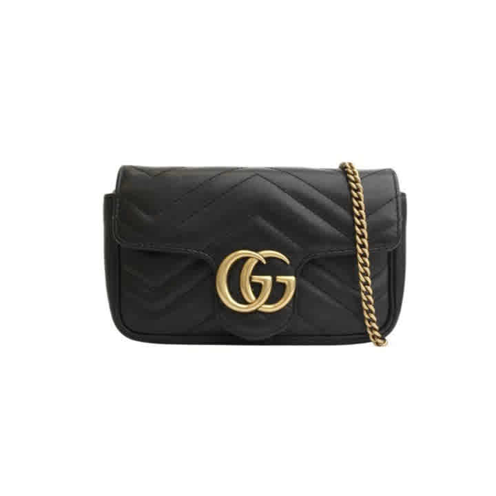Black Gucci Beige Super Mini Marmont Bag