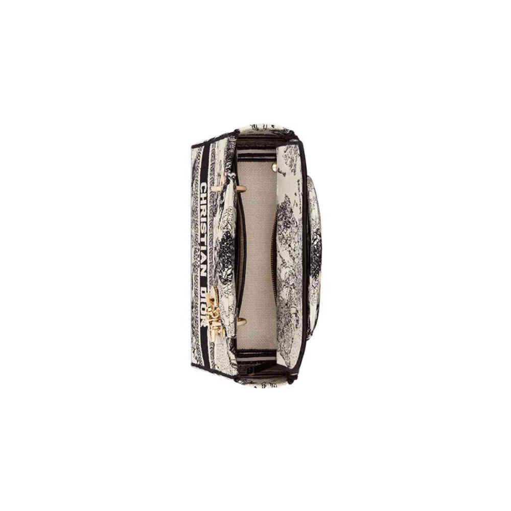 Lady Dior Embroidered Cream Handbag-thumb-5
