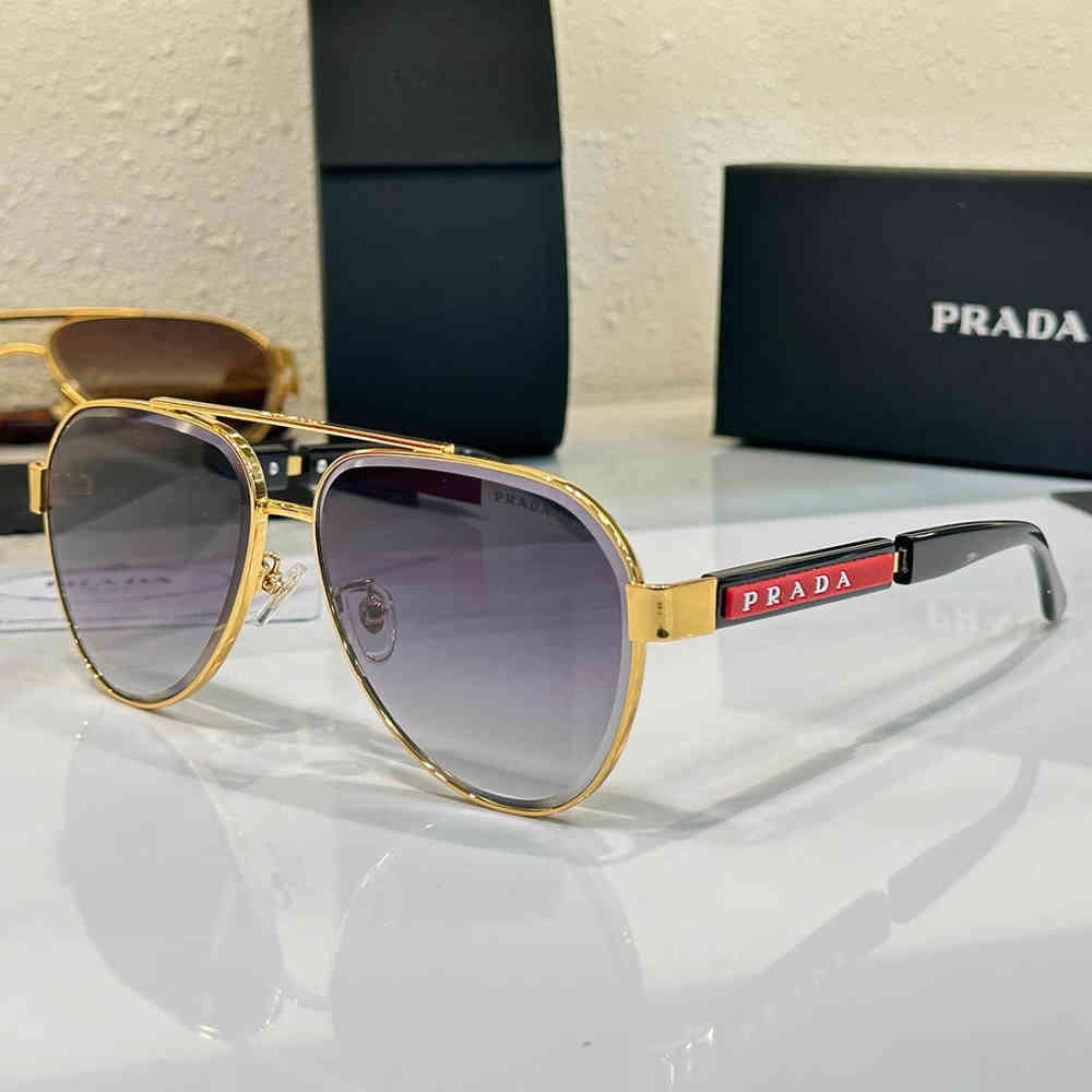 Golden & Grey Prada Blue Luxury Sunglasses