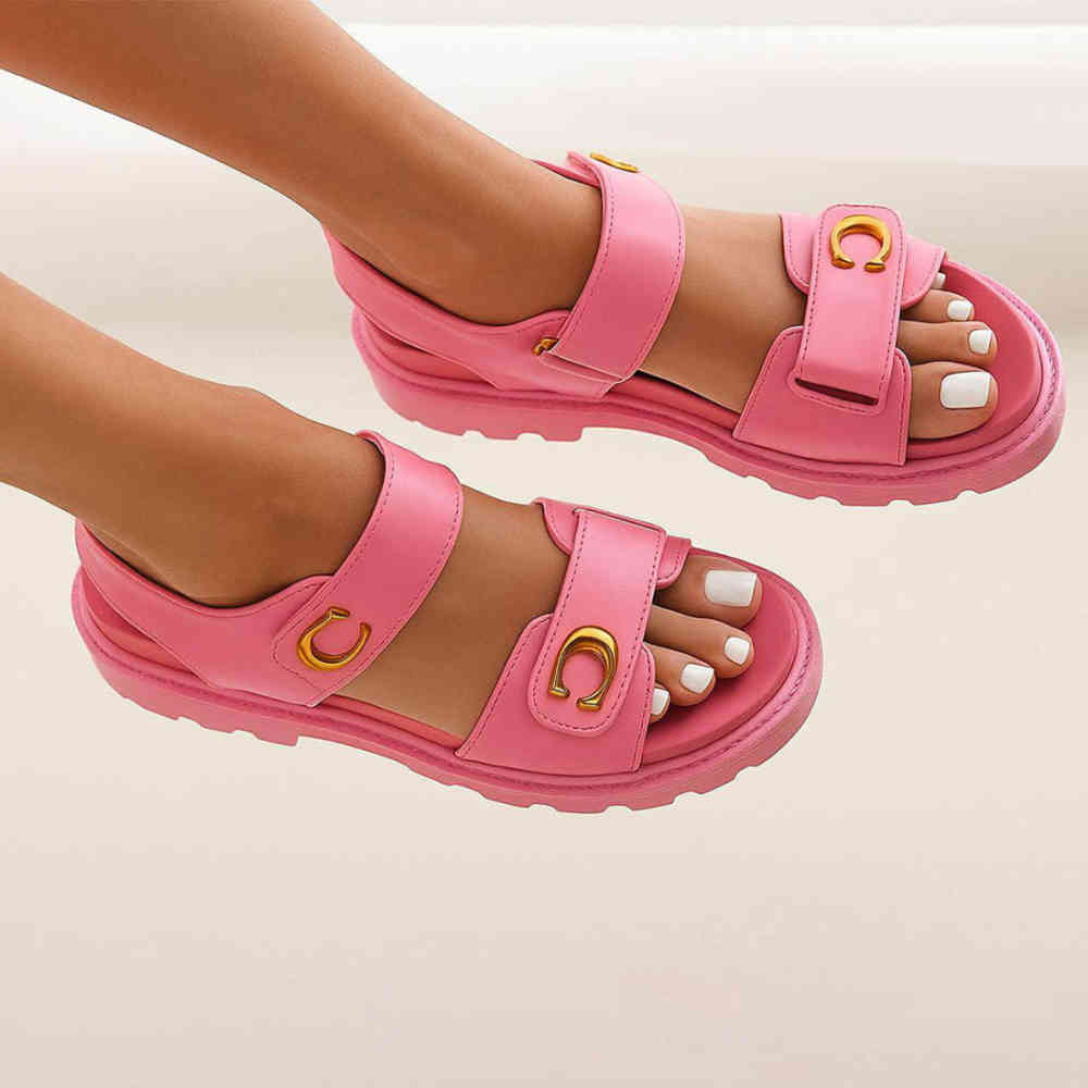 Coach Pink Brynn Women's Flat Sandal-thumb-0