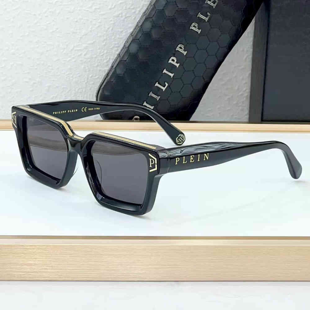 Black/Golden Philipp Plein Black Luxury Sunglasses